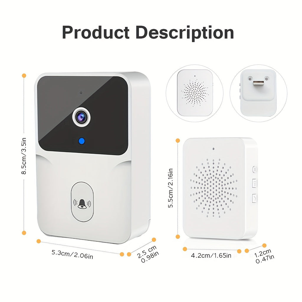 Smart WiFi Video Doorbell Camera with Night Vision & Two-Way Audio