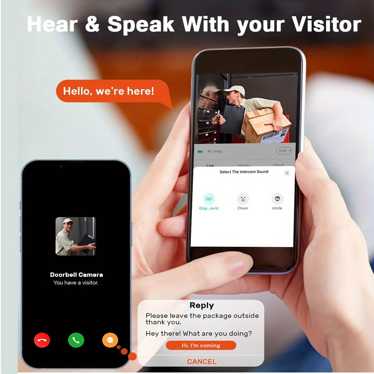 Smart WiFi Video Doorbell Camera with Night Vision & Two-Way Audio