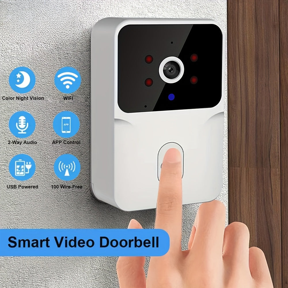 Smart WiFi Video Doorbell Camera with Night Vision & Two-Way Audio