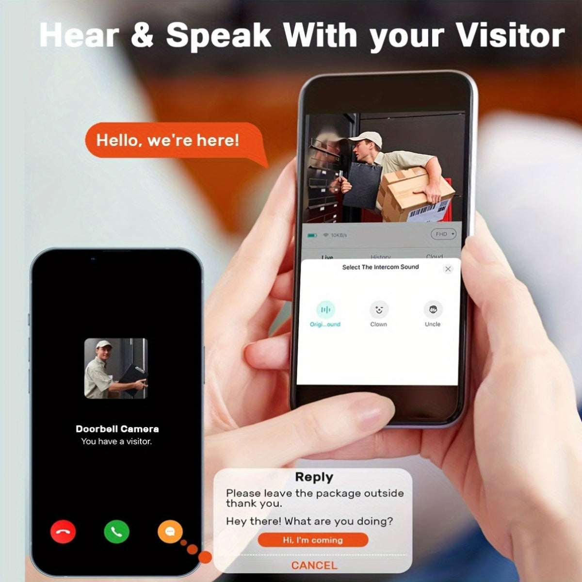 Smart WiFi Video Doorbell Camera with Night Vision & Two-Way Audio