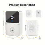 Smart WiFi Video Doorbell Camera with Night Vision & Two-Way Audio