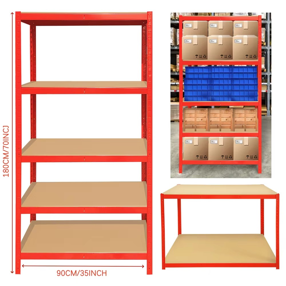5 Tier Heavy Duty Galvanised Adjustable Shelf Racking Unit Storage Rack 875KG Capacity