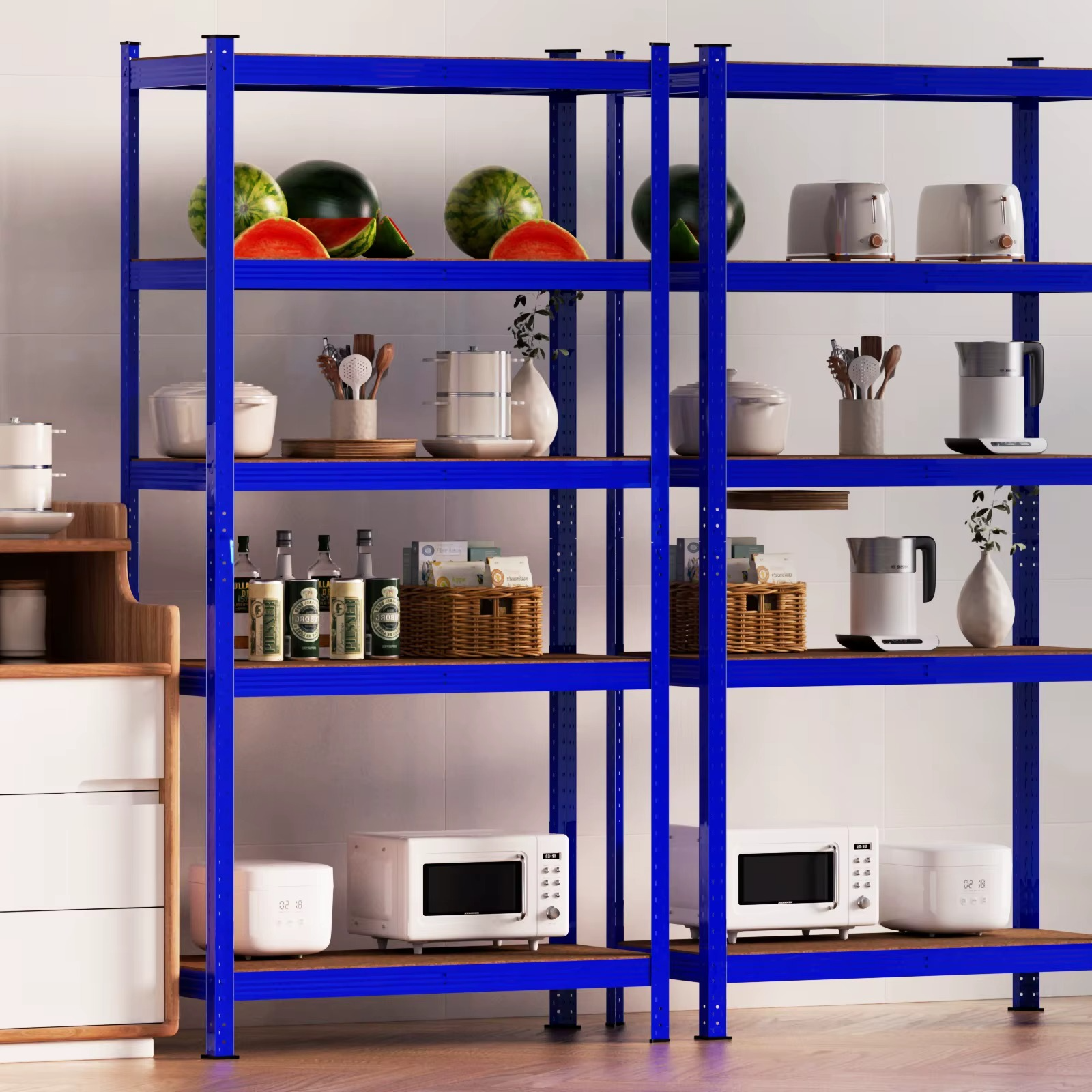 5 Tier Heavy Duty Galvanised Adjustable Shelf Racking Unit Storage Rack 875KG Capacity