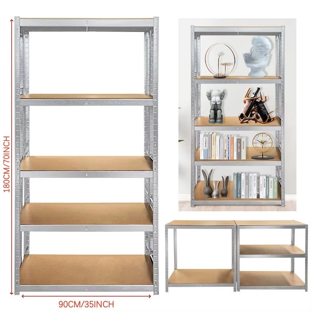 5 Tier Heavy Duty Galvanised Adjustable Shelf Racking Unit Storage Rack 875KG Capacity