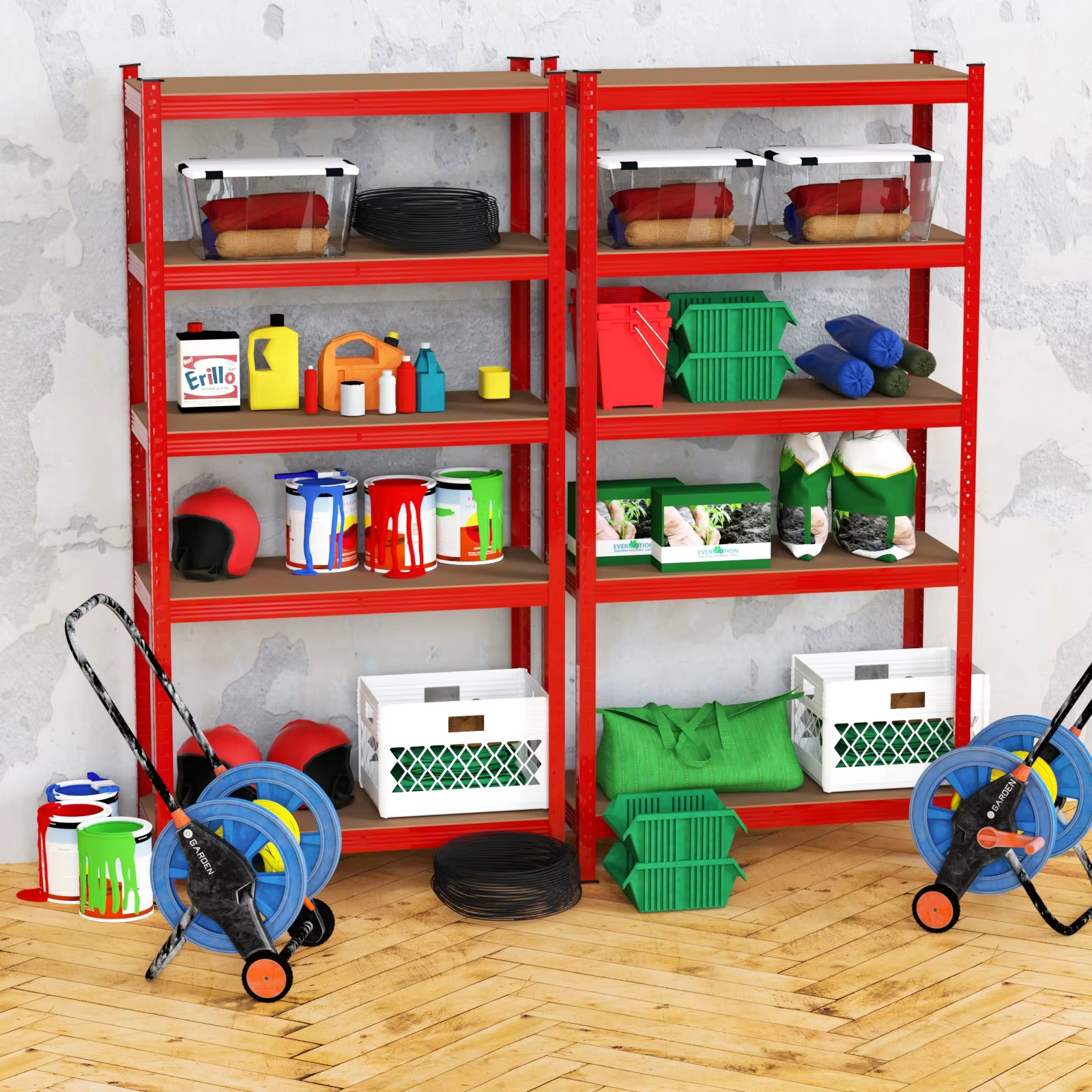 5 Tier Heavy Duty Galvanised Adjustable Shelf Racking Unit Storage Rack 875KG Capacity