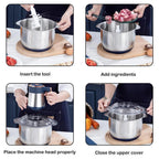 5L Multifunctional Electric Food Processor Stainless Steel Bowl Mixer Machine Cooking Machine Electric Meat Grinder