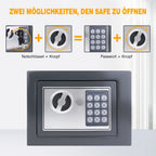 4.6L/8.5L/16L Safe Furniture Safe Double Bit Lock Iron Steel Safe with Lock and 2 Keys for Business Cash/Money/Jewellery