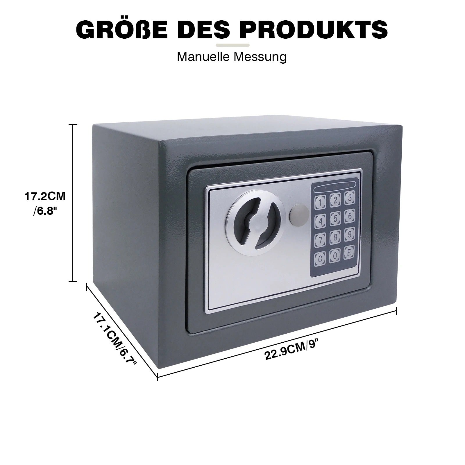 4.6L/8.5L/16L Safe Furniture Safe Double Bit Lock Iron Steel Safe with Lock and 2 Keys for Business Cash/Money/Jewellery