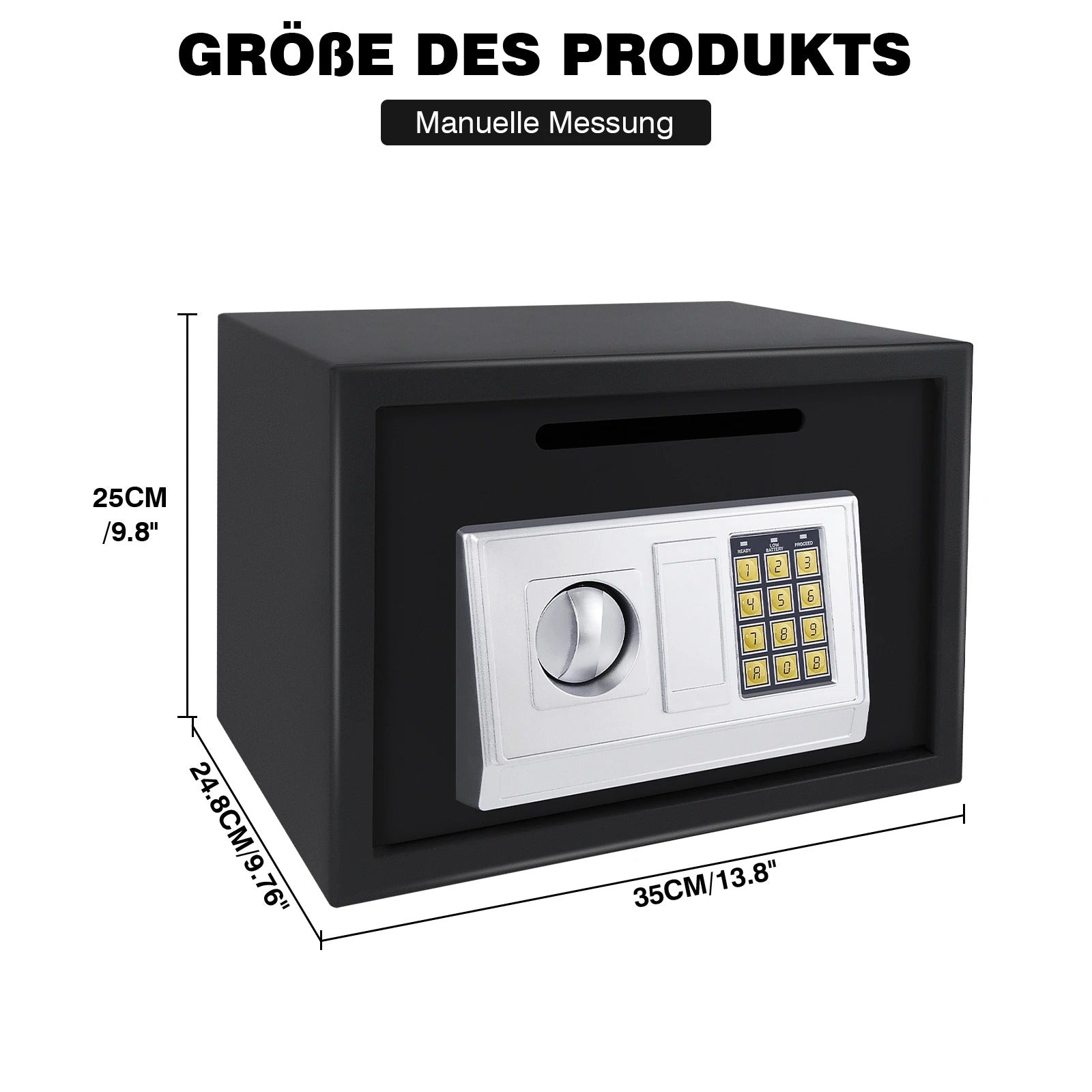 4.6L/8.5L/16L Safe Furniture Safe Double Bit Lock Iron Steel Safe with Lock and 2 Keys for Business Cash/Money/Jewellery