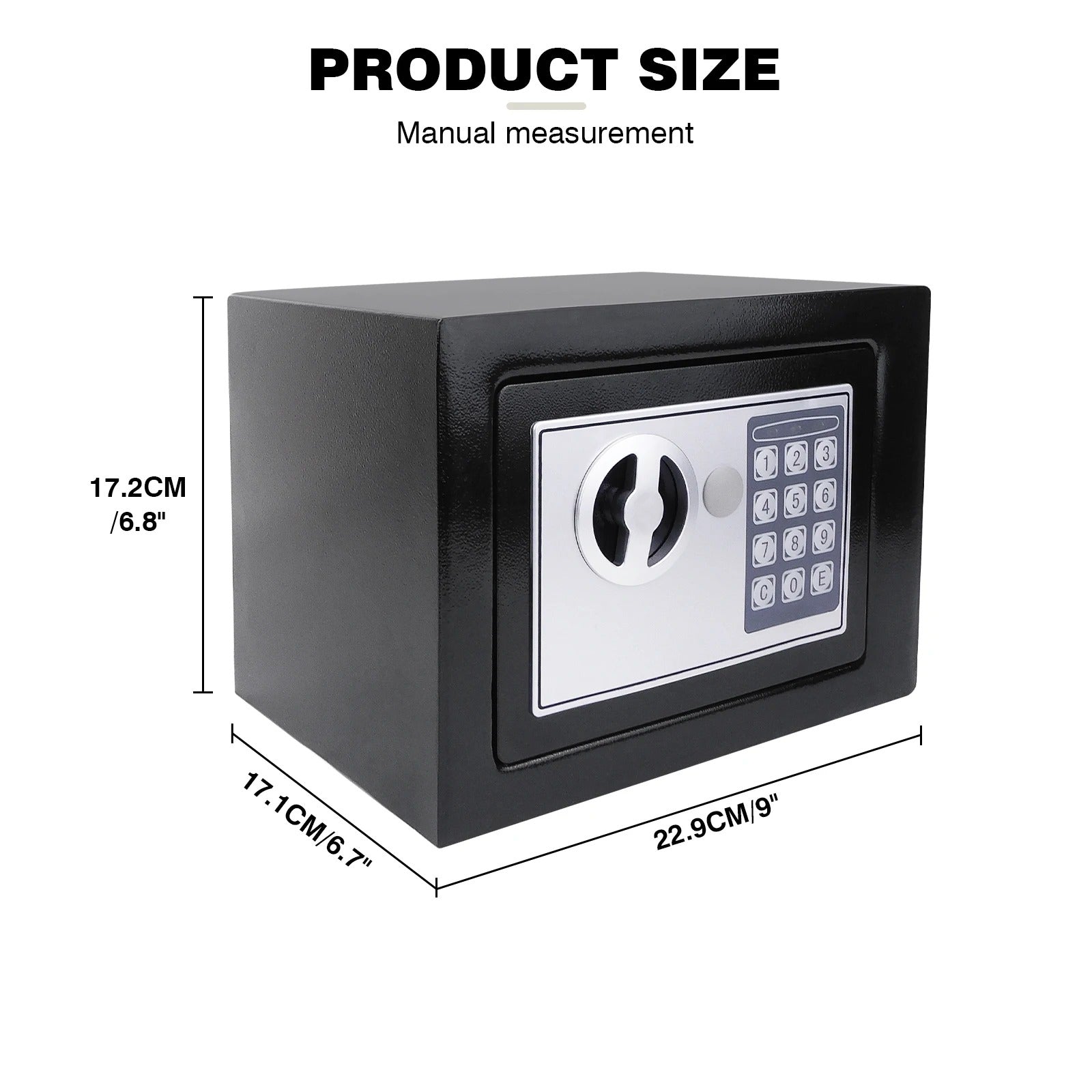 4.6L/8.5L/16L Safe Furniture Safe Double Bit Lock Iron Steel Safe with Lock and 2 Keys for Business Cash/Money/Jewellery